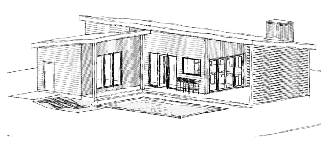 Design stage of a custom outdoor living project