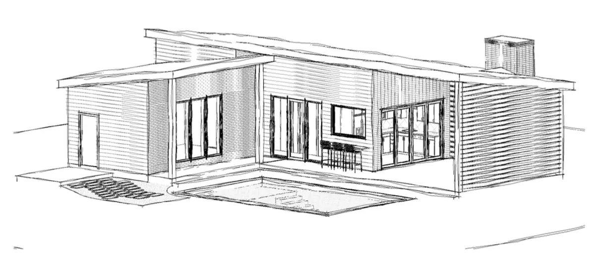 Design stage of a custom outdoor living project