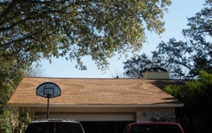 Brick house post construction with new rooftop