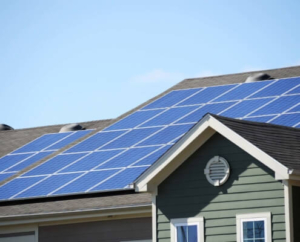 Solar panels installation on a residential roof in Austin, TX