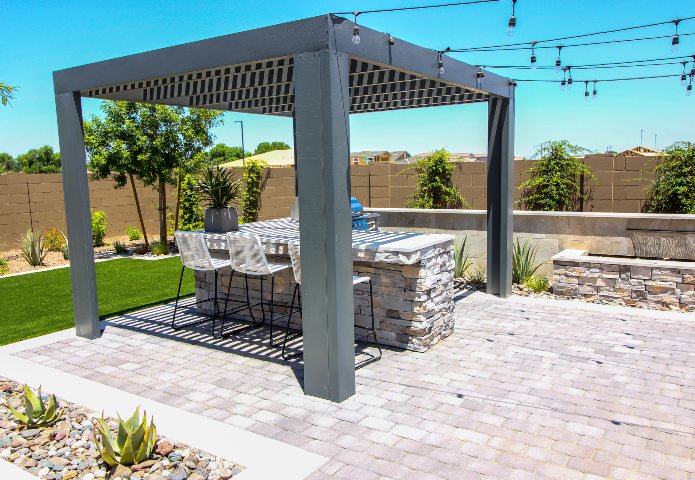 Patio cover outside home in Austin, TX
